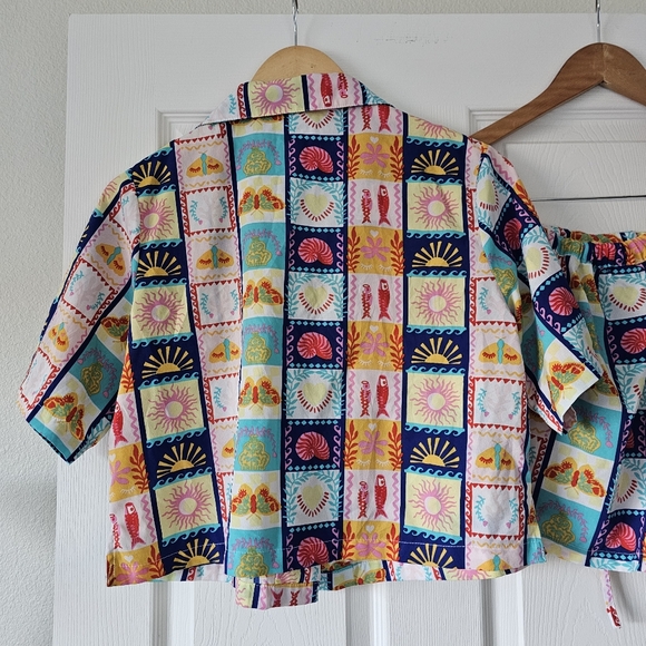 Cynthia Rowley Small Shorts Sleepwear Loungewear Pajama's Set Cropped PJ's  #98 - Picture 5 of 10